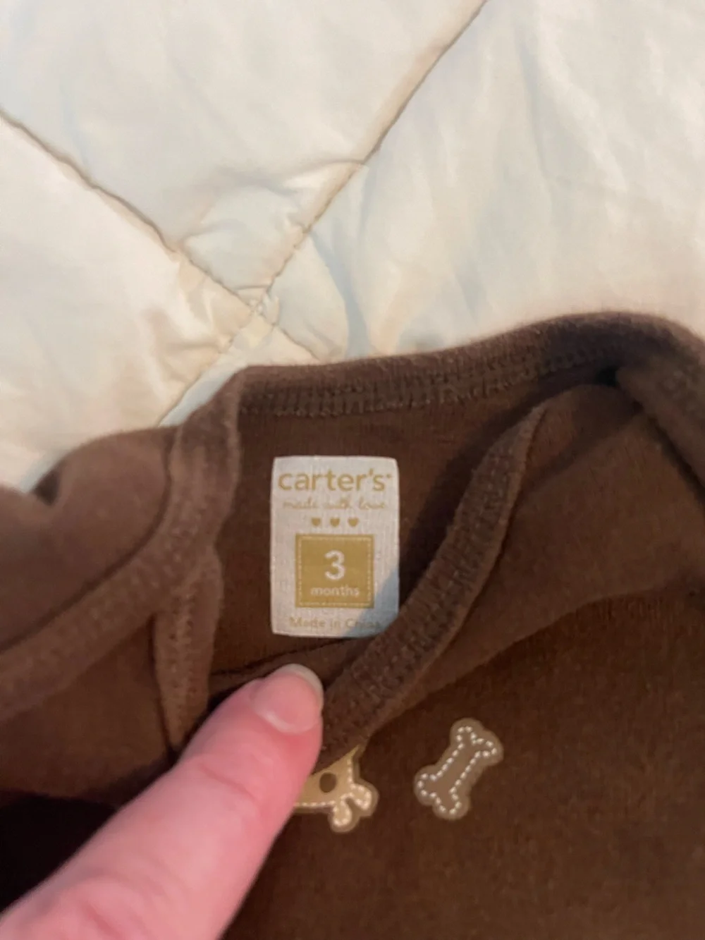 Carter's Brown Infant Onesie with Dog Graphic